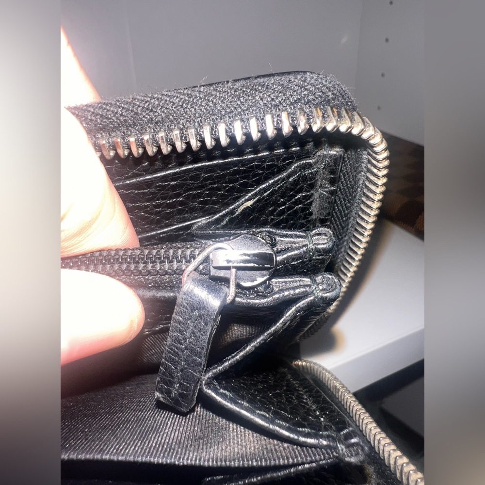 Gucci Black Leather Zip Around Continental Wallet Gold Hardware Authentic Luxury - Picture 10 of 10